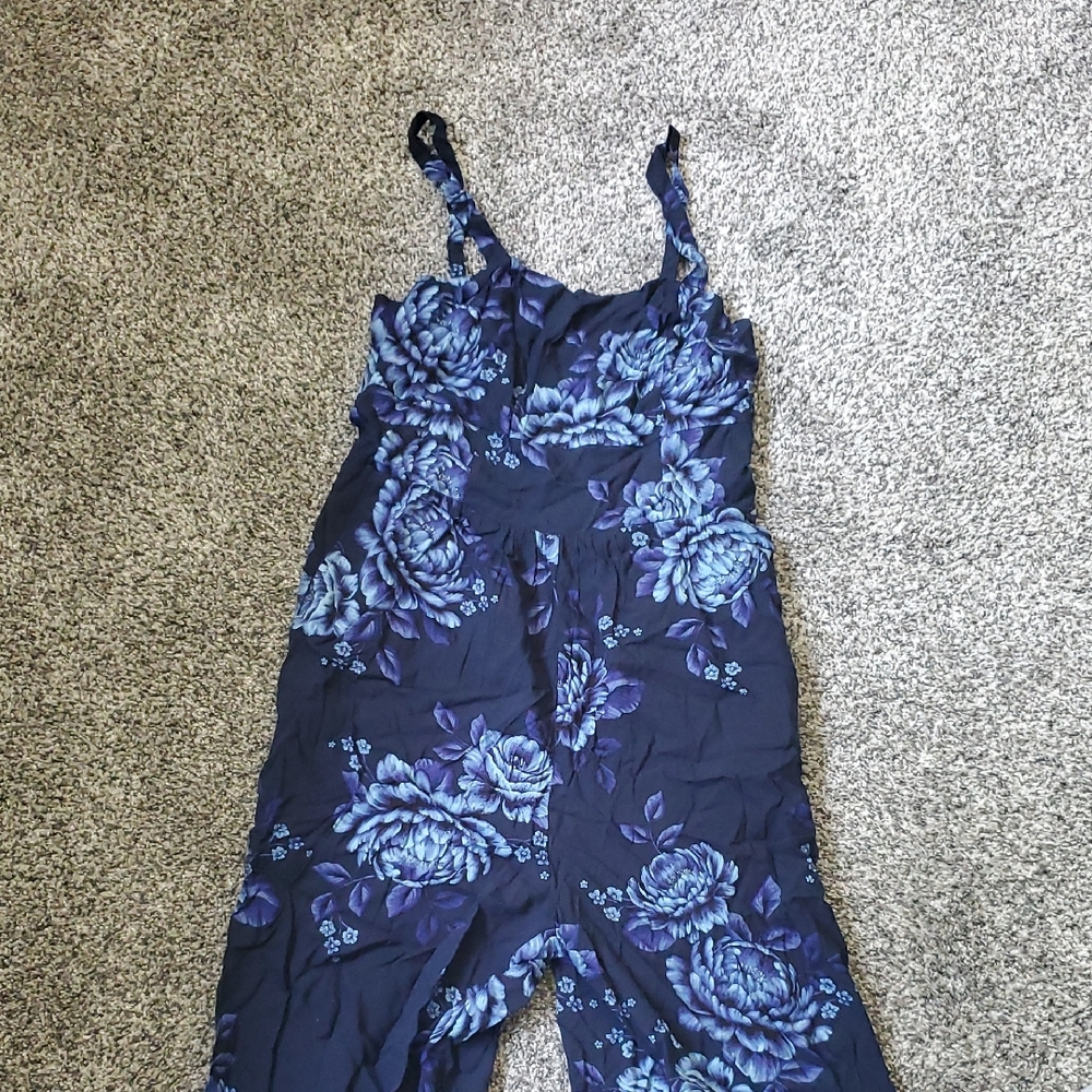 Blue Floral Jumpsuit Romper